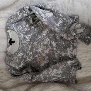 JCREW, XS, Gray and White, French Terry, Paint Splatter design sweatshirt